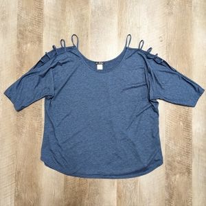 Venus Blue Strappy Shoulder Top